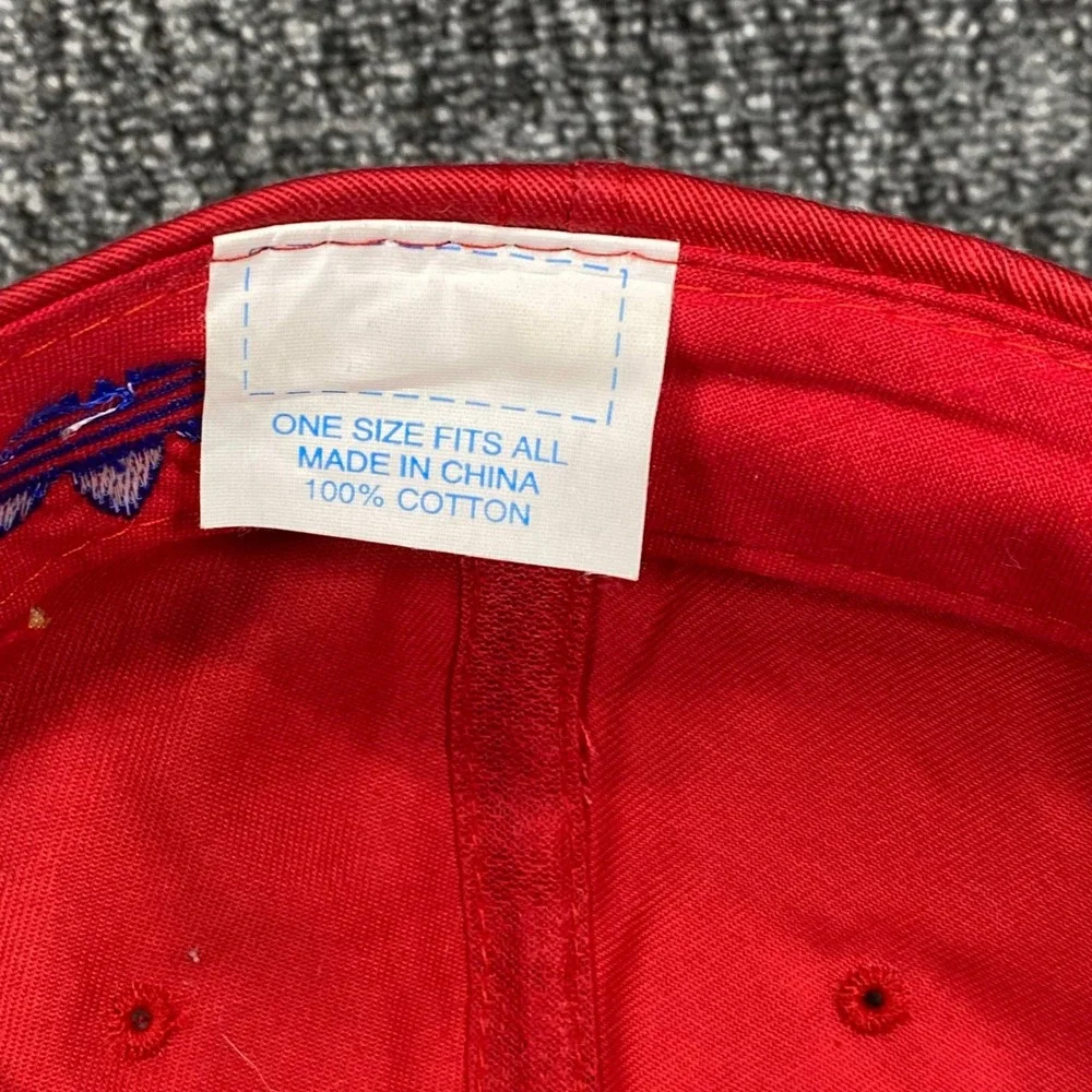 VTG Adidas Spain Soccer Crest Snapback Hat Mens Red Royal Coat Arms Trefoil Cap